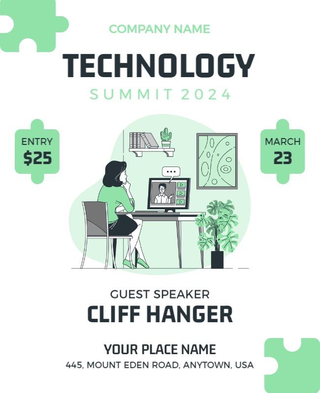 Modern Green Tech Summit 2024 Virtual Event Poster Template