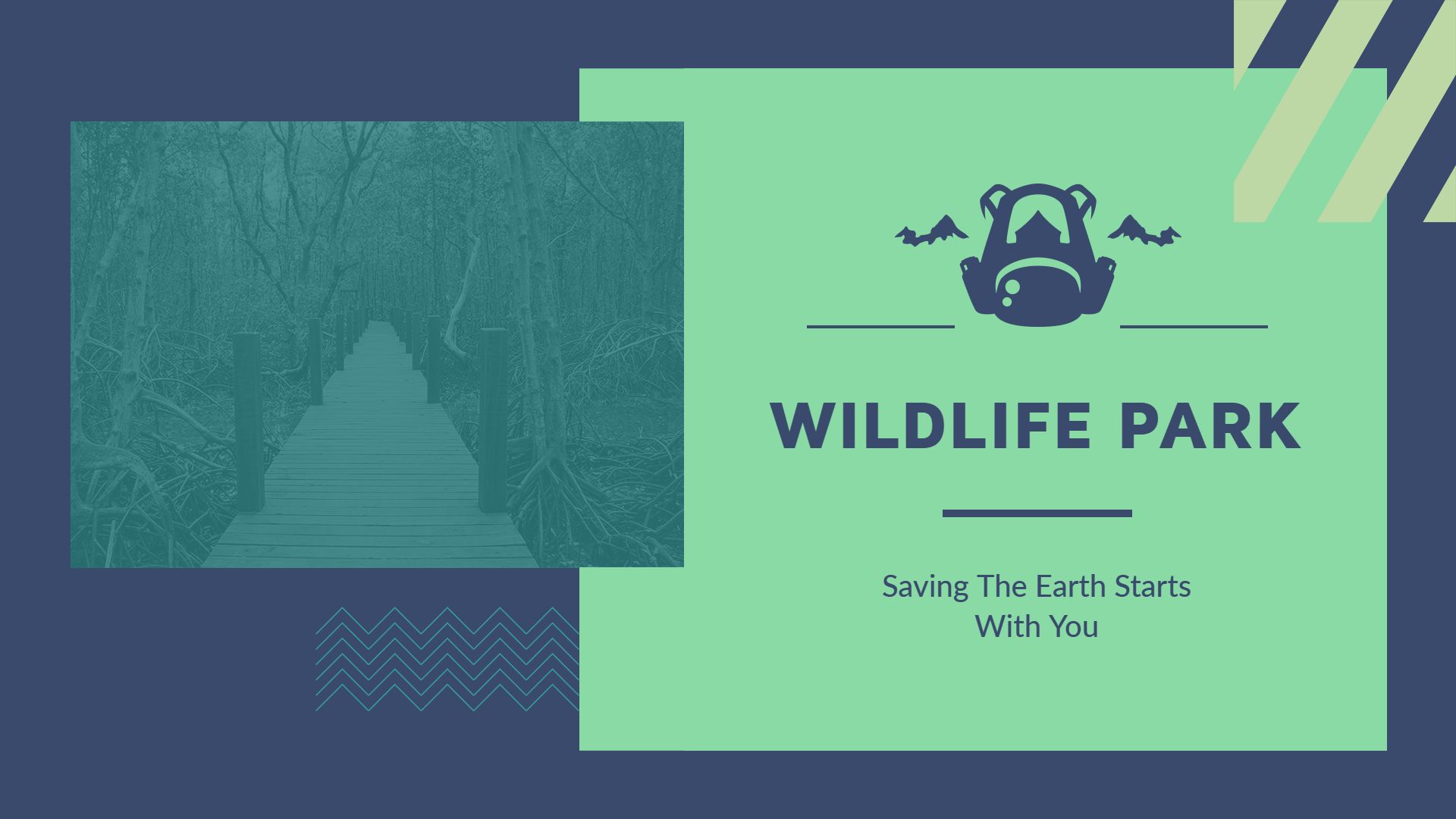 Modern Green Wildlife Conservation Awareness Business Presentation Template