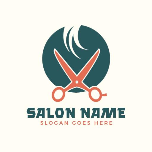 Modern Hair Cutting Tools in Stylish Salon Logo Template
