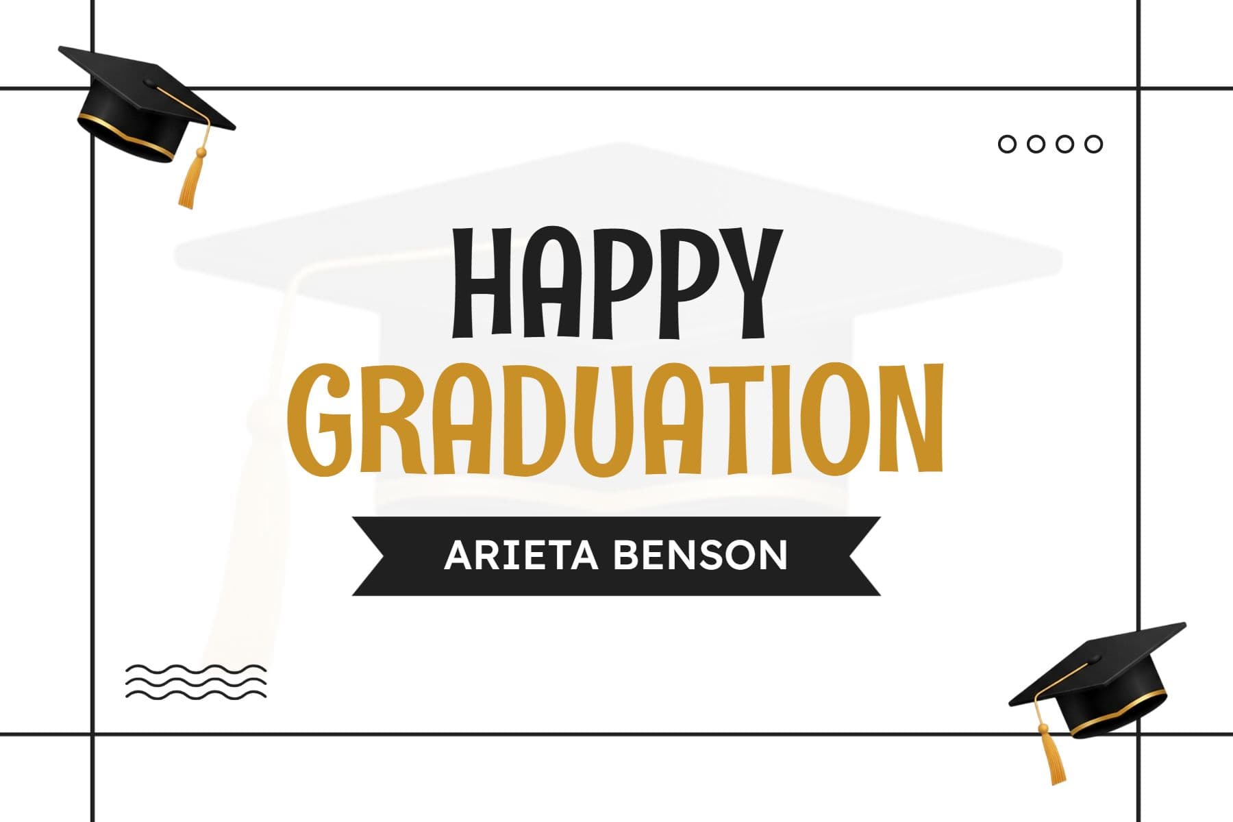 Modern Happy Graduation Announcement Postcard Template