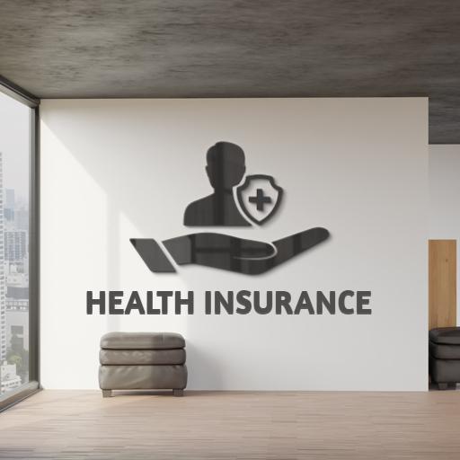 Modern Health Insurance Mockup Featuring Professional Services Logo Template