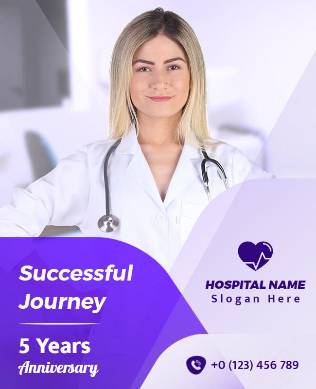 Modern Healthcare Anniversary Celebration Poster Template