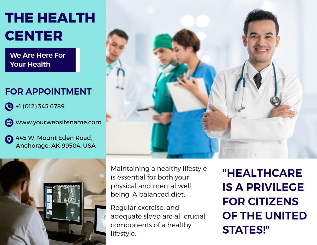Modern Healthcare Services and Medical Care Brochure Template