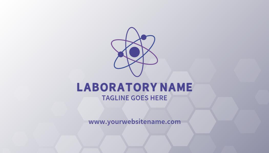 Modern Hexagonal Purple Laboratory Medical Business Card Template