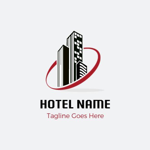 Modern High-Rise Hotel Architecture with Elegant Design Logo Template