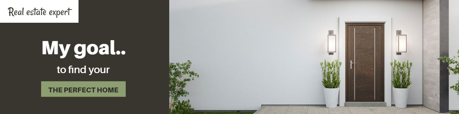 Modern Home Entrance Design for Real Estate LinkedIn Banner Template