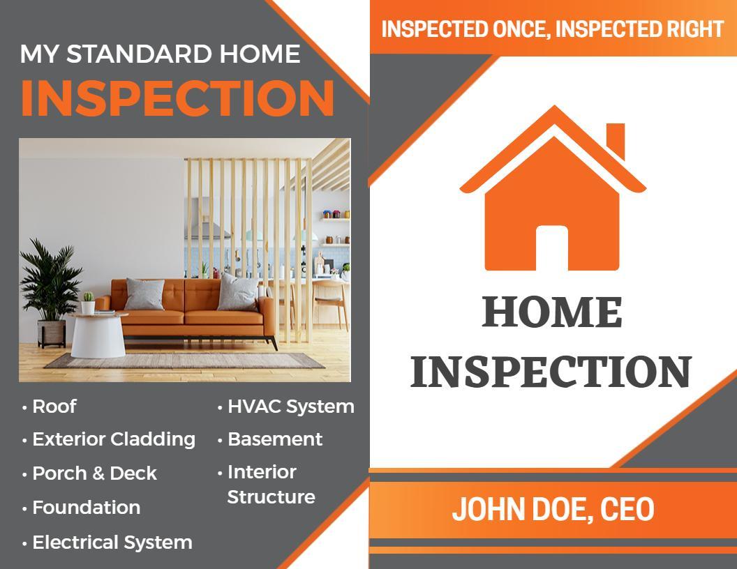 Modern Home Inspection Services Overview and Energy Report Brochure Template
