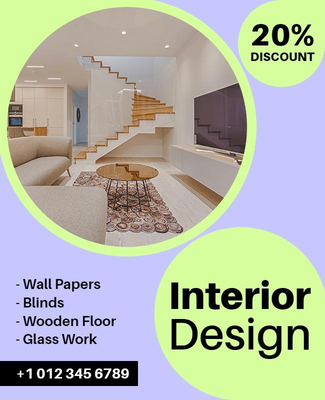 Modern Home Interior Design Discount Flyer Template