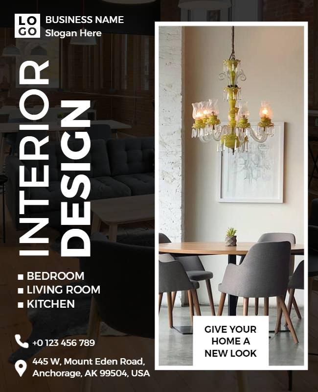 Modern Home Interior Design Services Flyer Template