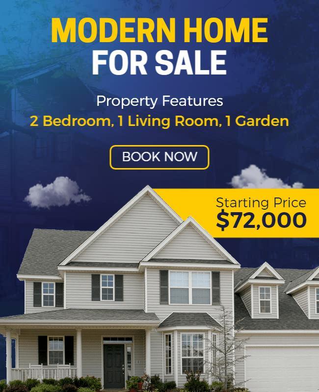Modern Home Listing for Real Estate Sale Poster Template