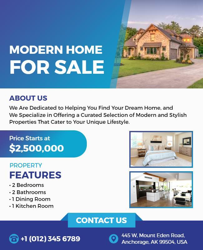 Modern Home Real Estate Sale Flyer Template