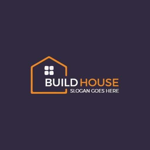 Modern House Design with Orange Accents for Homebuilder Logo Template