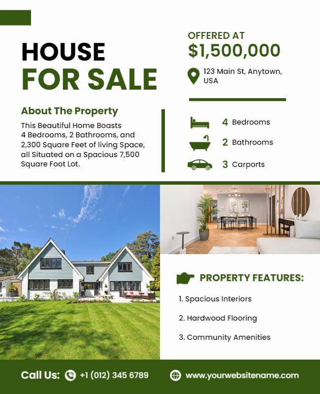 Modern House for Sale Property Flyer Template