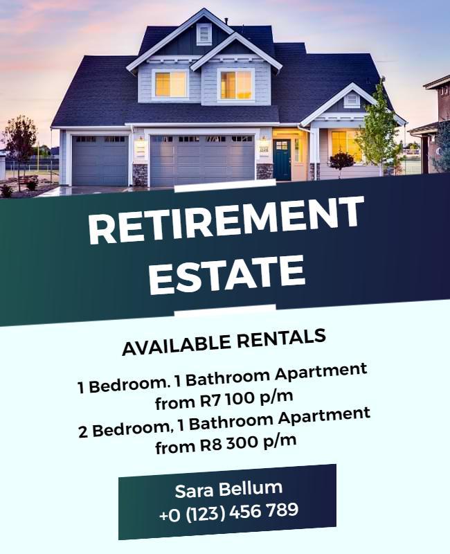 Modern Housing Rentals in Retirement Estate Poster Template