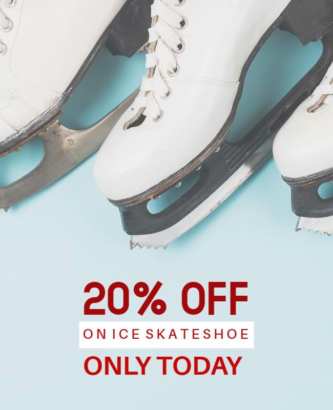 Modern Ice Skate Discount Sale Poster Template