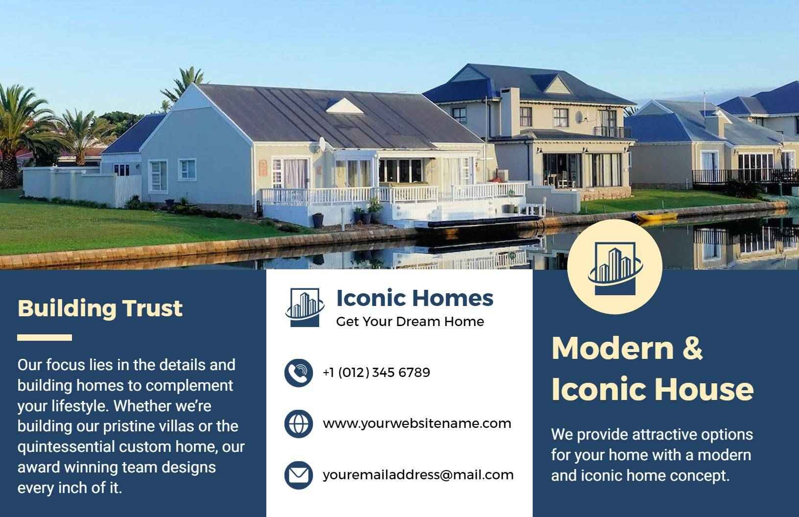Modern Iconic Homes Luxury Real Estate Brochure Template