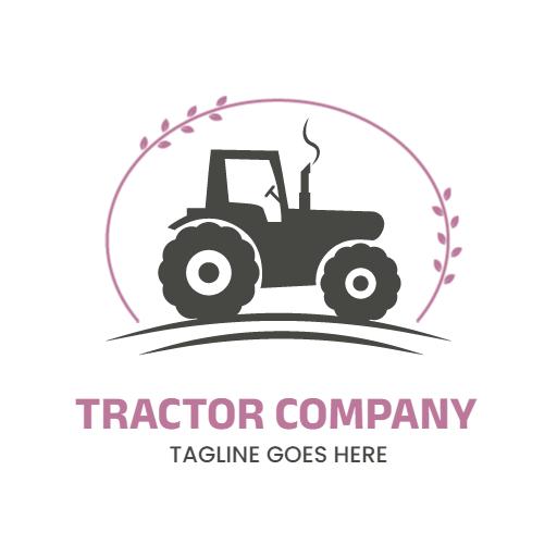 Modern Illustration of a Tractor for Agricultural Company Logo Template