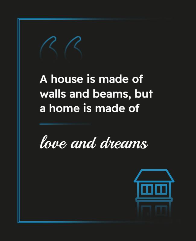Modern Inspirational Quote on Home and Dreams Poster Template