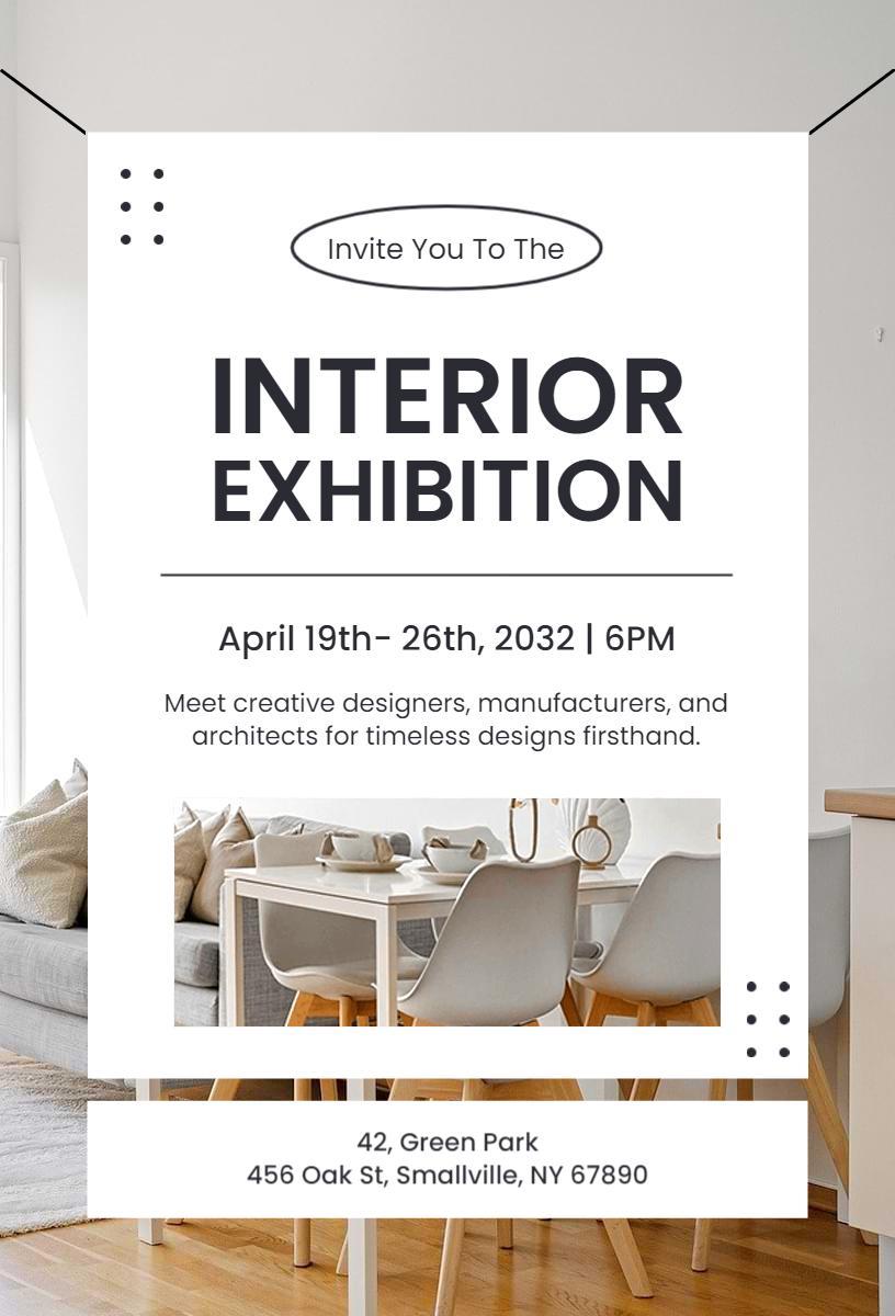 Modern Interior Design Art Exhibition Invitation Template