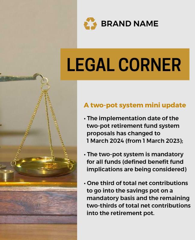 Modern Legal Update on Two-Pot Retirement System Poster Template