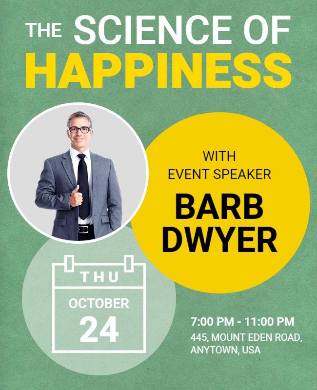 Modern Light Green Event on The Science of Happiness Poster Template