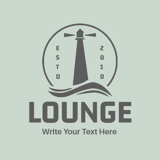 Modern Light Green Lighthouse Design for Relaxing Lounge Logo Template