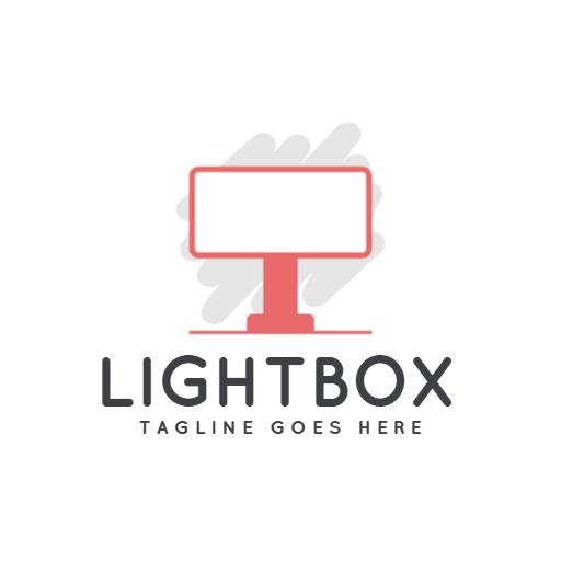 Modern Lightbox Design Showcasing Digital Display Geometry Logo Template