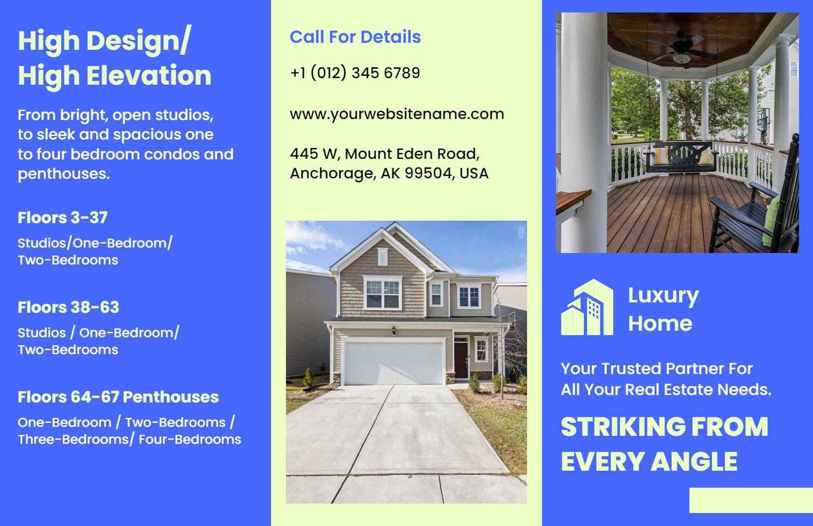 Modern Luxury City Living and Amenities Features Brochure Template