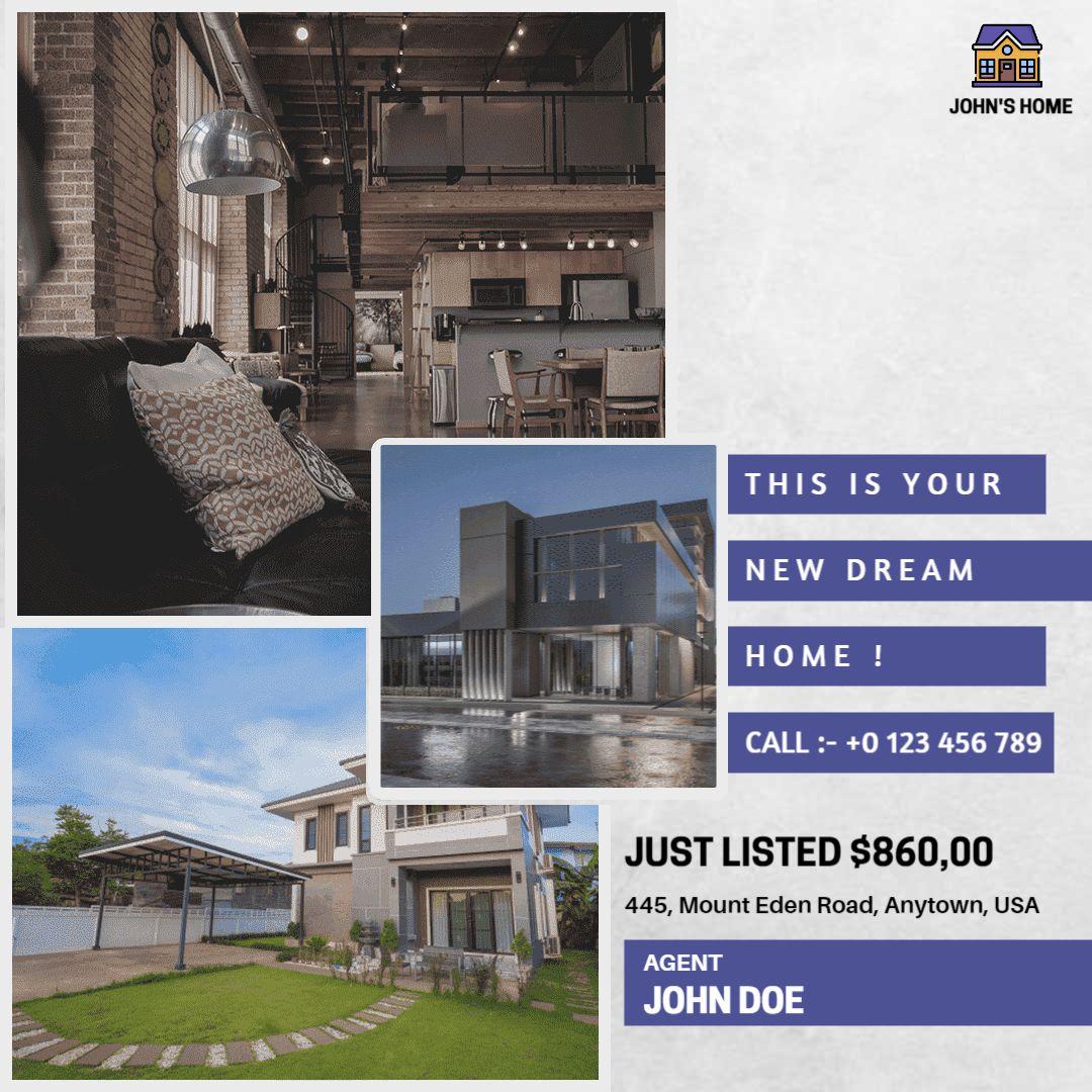 Modern Luxury Home with Pool and Spacious Interiors Ad Template