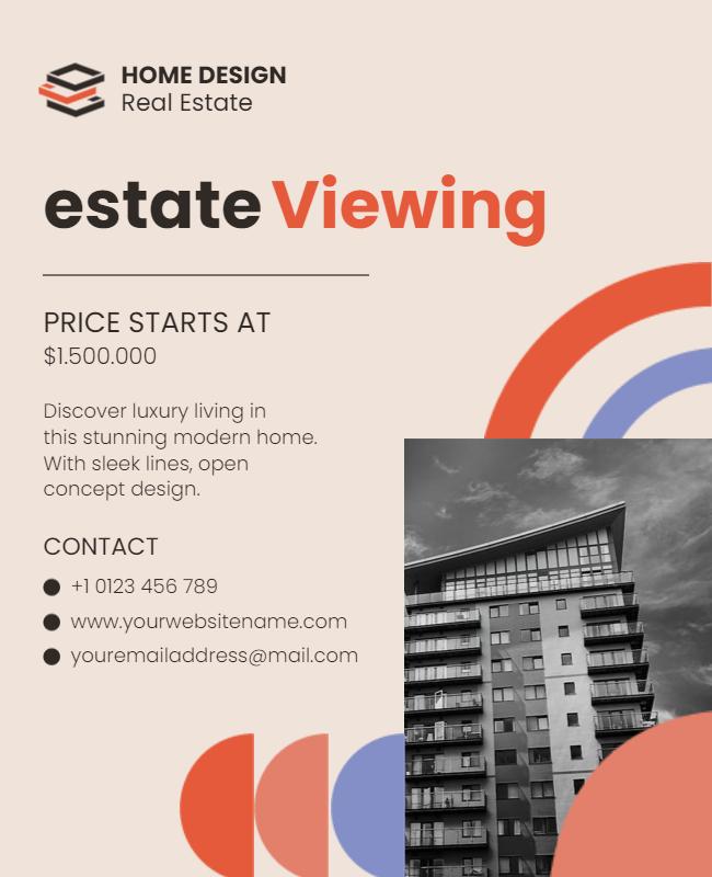 Modern Luxury Real Estate Viewing Flyer Template