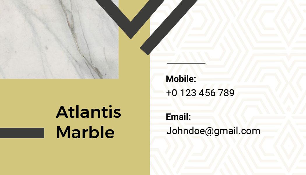 Modern Marble Pattern Gold Atlantis Visiting Card Template
