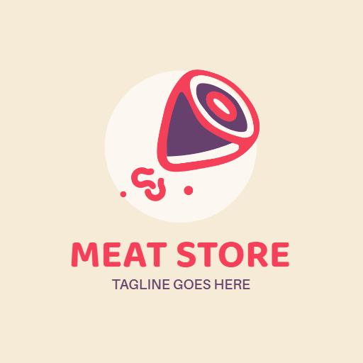 Modern Meat Store Logo Featuring Vibrant Graphic Design Logo Template