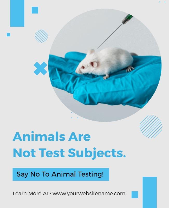 Modern Minimalist Anti-Animal Testing Awareness Poster Template