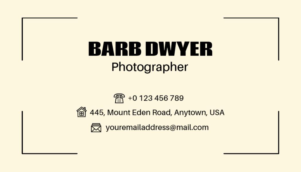 Modern Minimalist Beige Photography Business Card Template