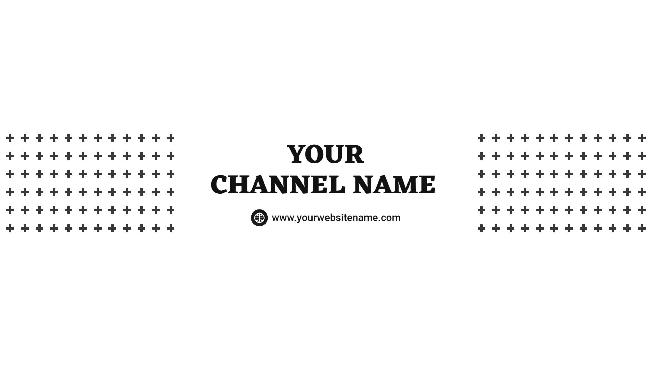 Modern Minimalist Black and White YouTube Channel Banner Template