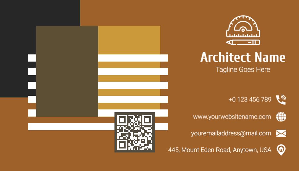Modern Minimalist Brown Architect Services Business Card Template