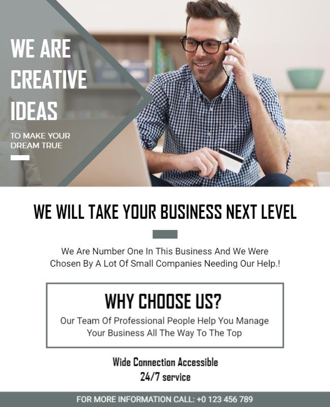 Modern Minimalist Business Growth Service Poster Template