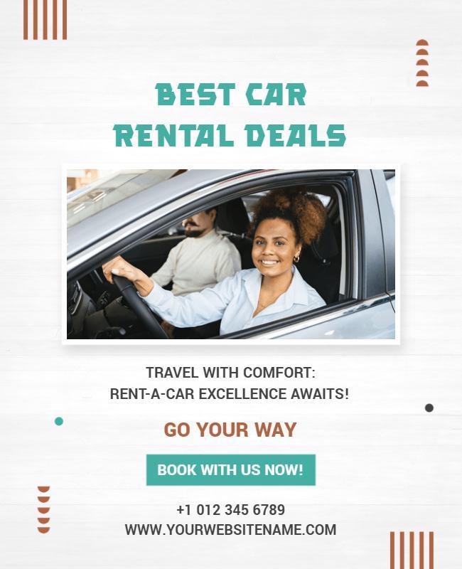 Modern Minimalist Car Rental Services Poster Template