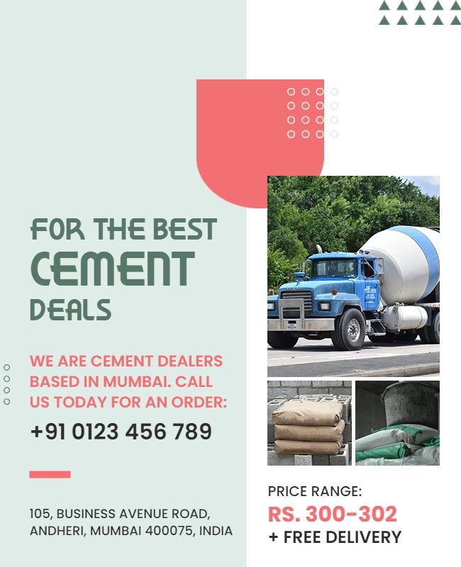 Modern Minimalist Cement Deals Advertising Poster Template