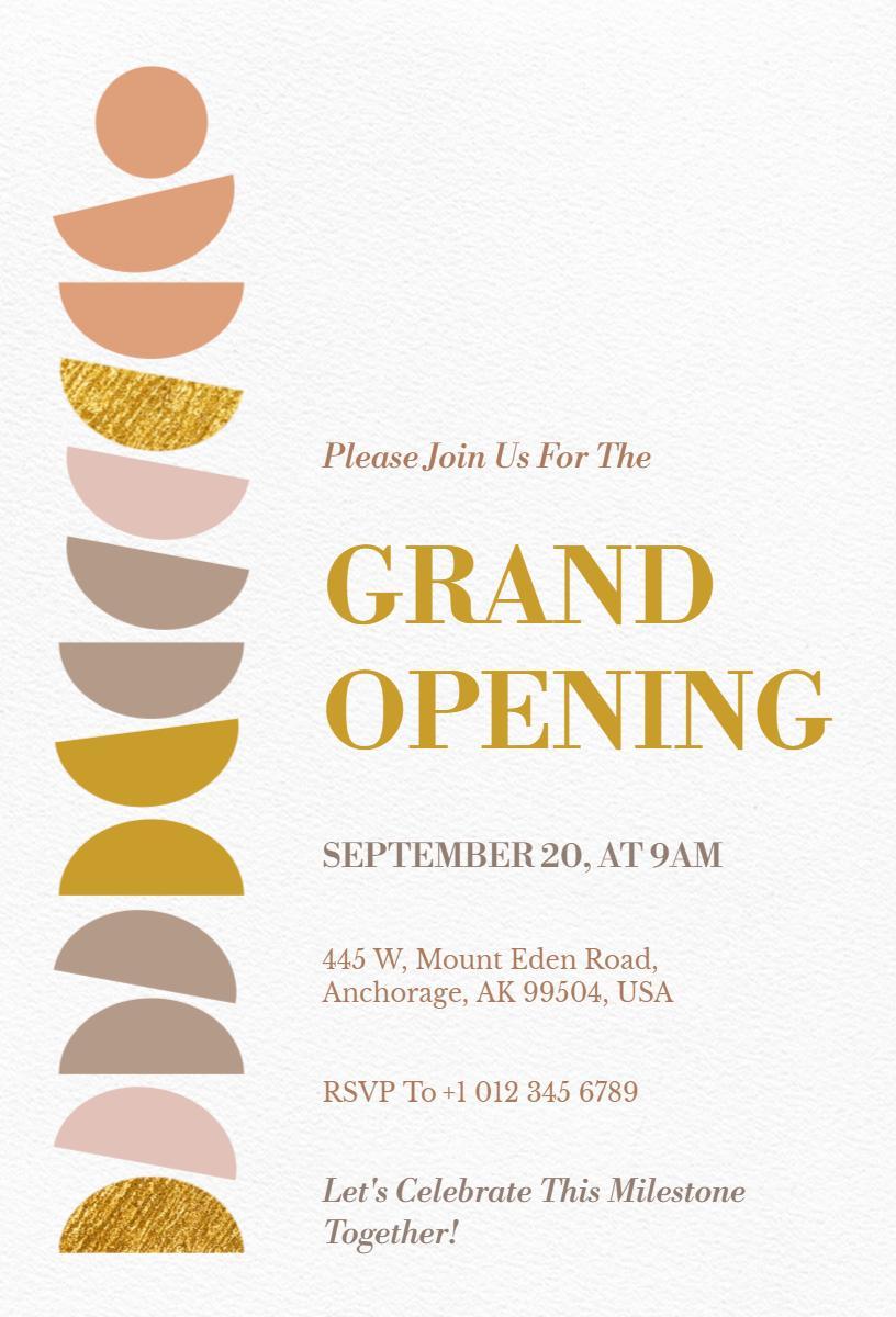 Modern Minimalist Chic Grand Opening Celebration Invitation Template