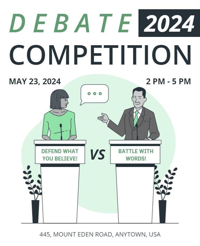 Modern Minimalist Debate Competition 2024 Poster Template