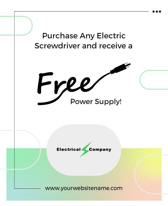 Modern Minimalist Electric Tool Promotion Poster Template