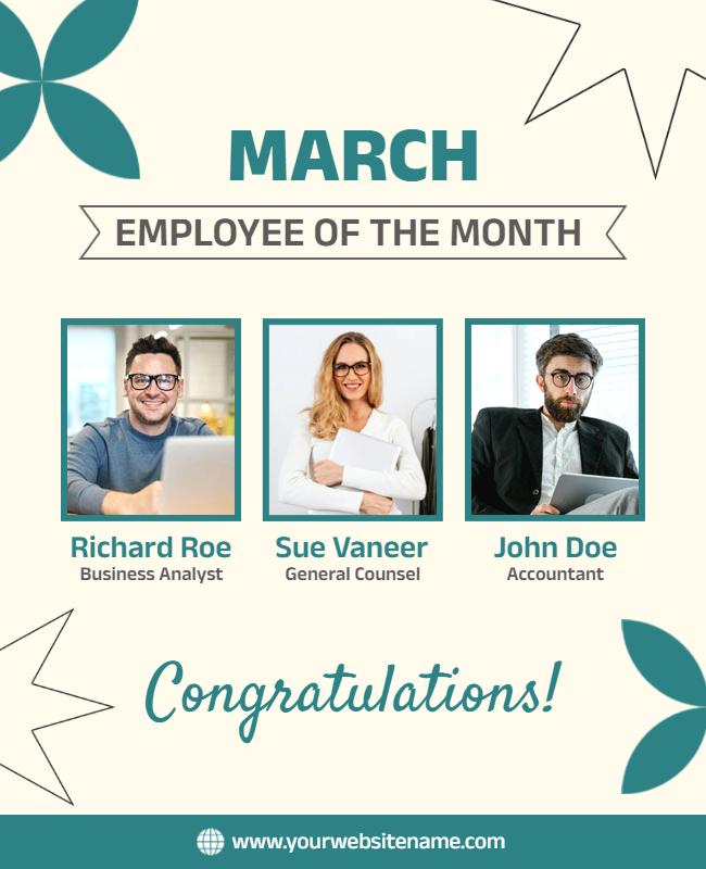 Modern Minimalist Employee of the Month Recognition Poster Template