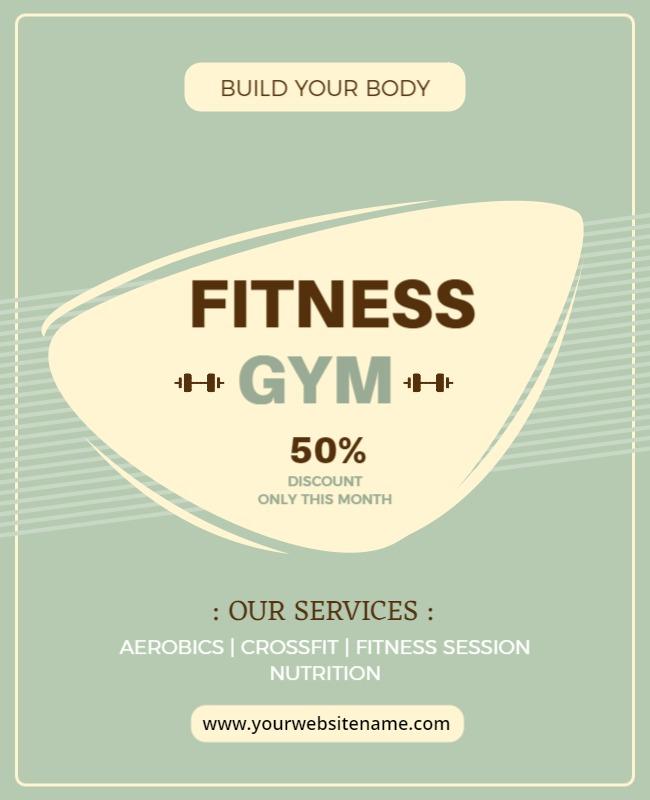 Modern Minimalist Fitness Gym Promotion Poster Template