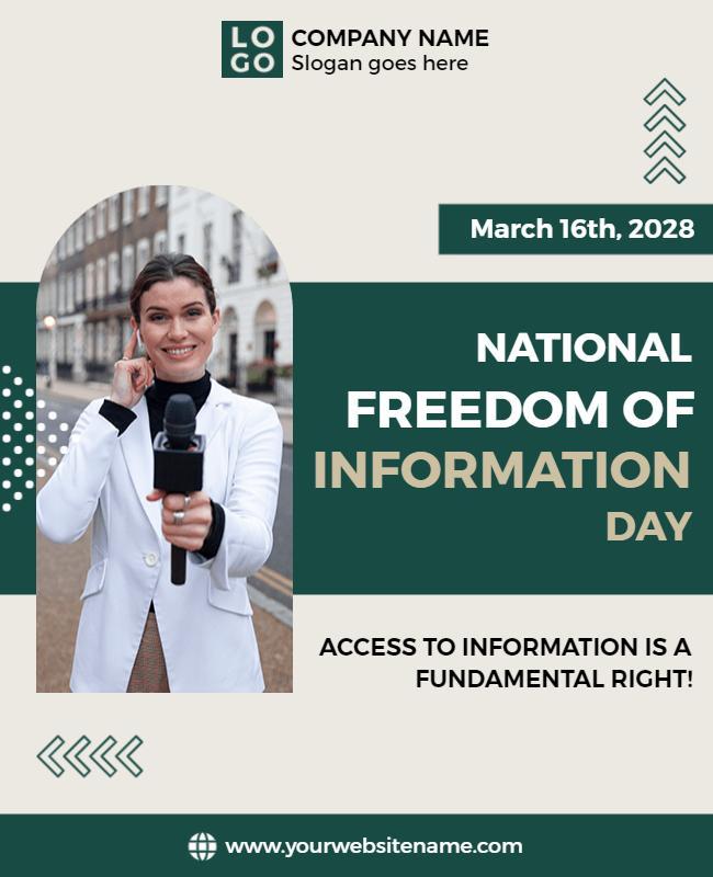Modern Minimalist Freedom of Information Day Poster Template