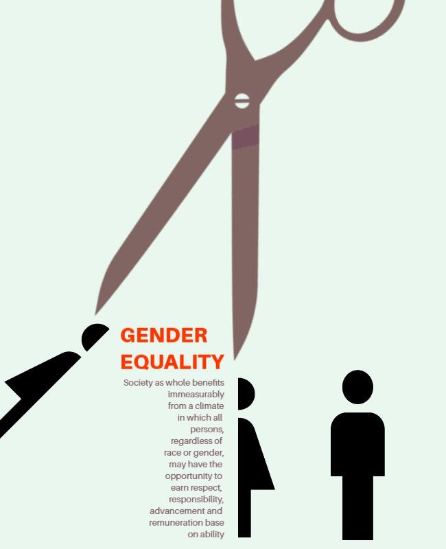 Modern Minimalist Gender Equality Awareness Poster Template