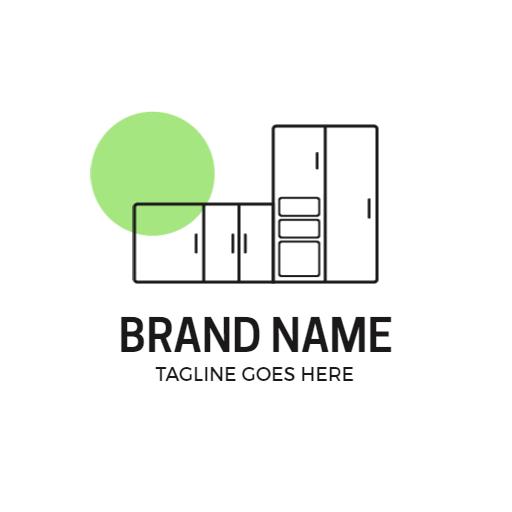 Modern Minimalist Green Design for Home Decor Logo Template