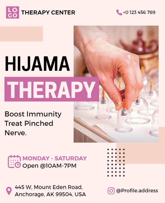 Modern Minimalist Hijama Therapy Wellness Center Poster Template
