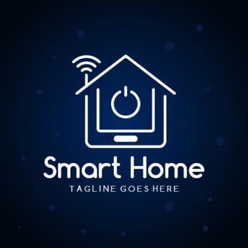 Modern Minimalist House Design for Smart Home Automation Logo Template