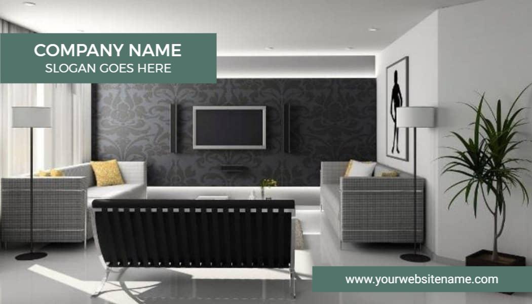 Modern Minimalist Interior Design Showcase Business Card Template